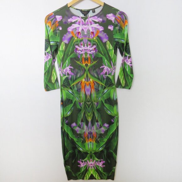 Ted Baker Amberry Paradise Print Midi Dress Size 1 (US 4) - Picture 4 of 10